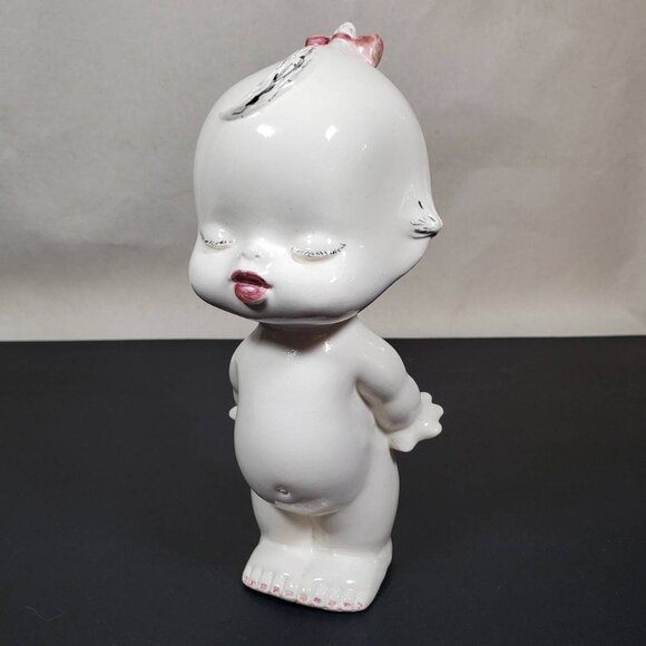 Kissing Baby Girl 8" Figurine | Vintage Ceramics | Nursery Decor - Picture 1 of 10